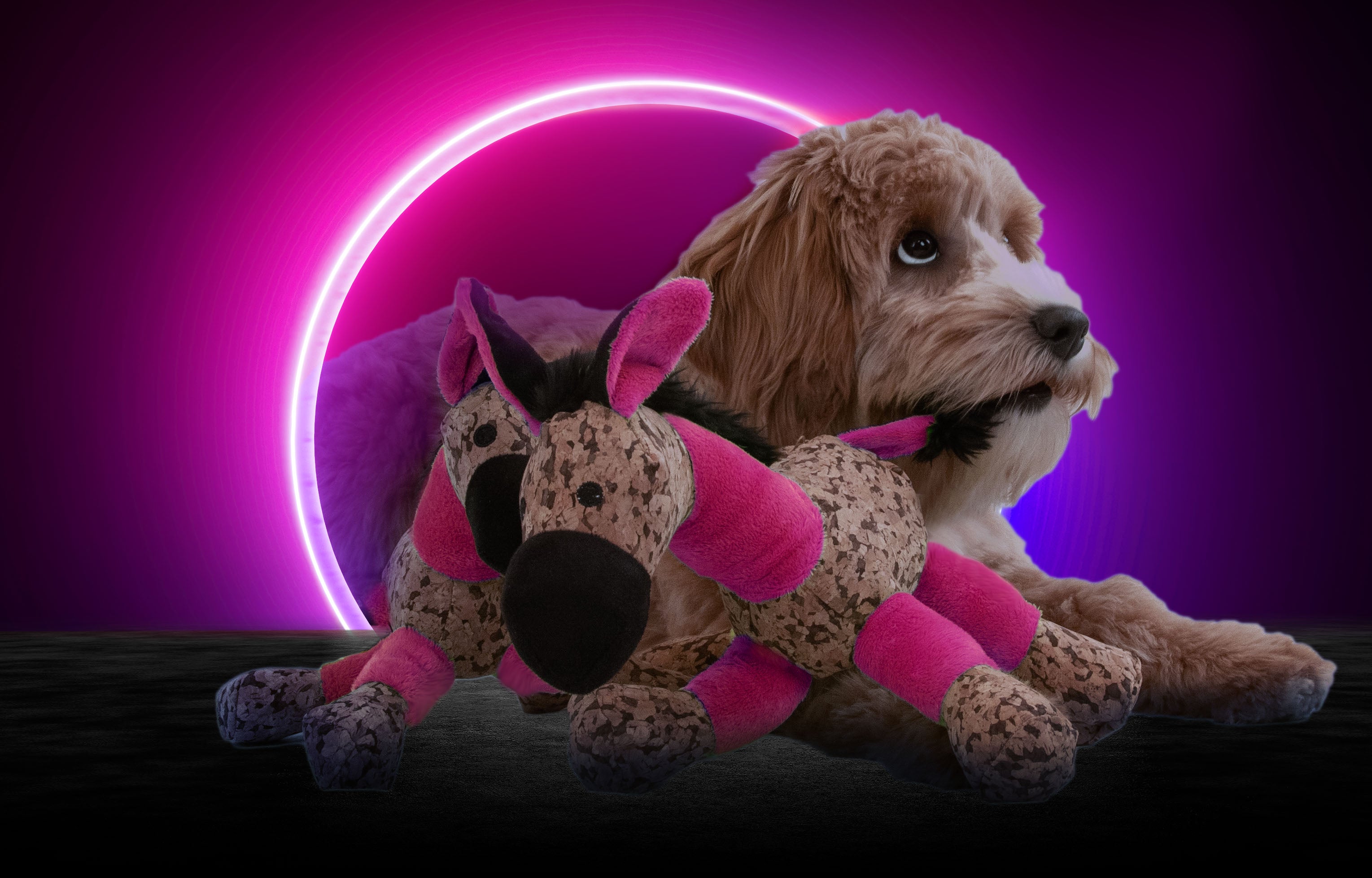 Retrodog ēzelīša rotaļlieta rozā S