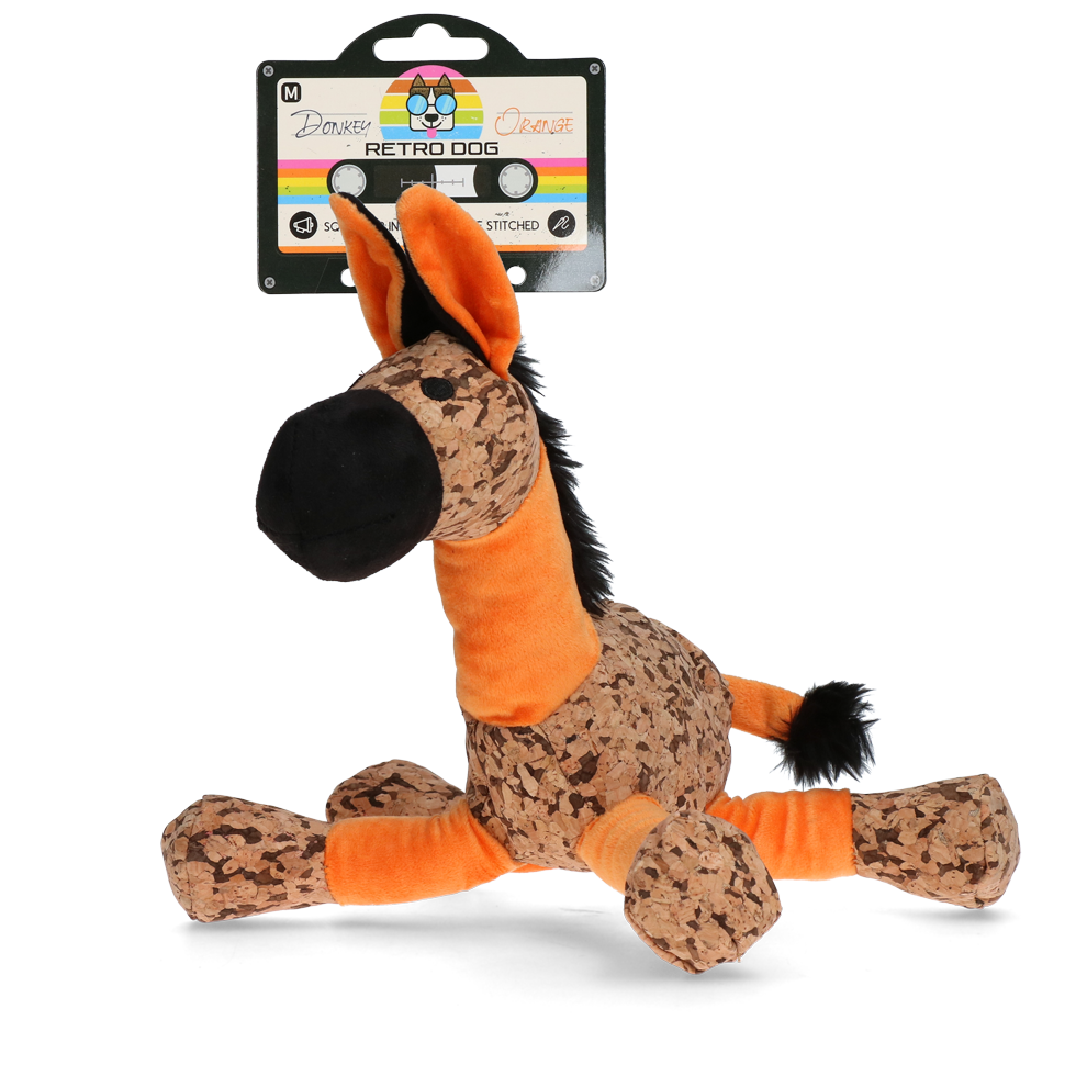 Retrodog ēzelīša rotaļlieta oranža M