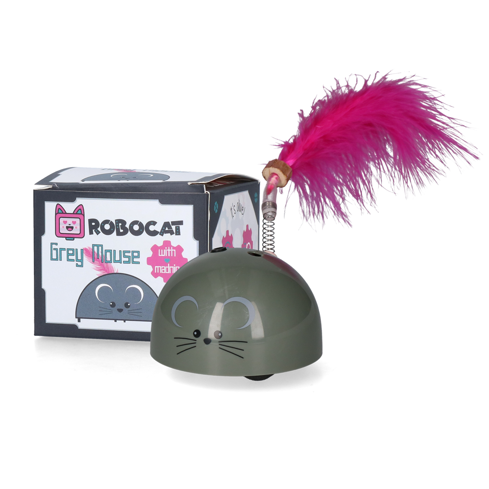 Robocat peles rotaļlieta, pelēka