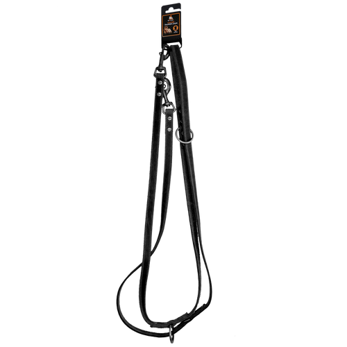 Ādas treniņu pavada, melna (1,6 × 250 cm) – Spotted! Pro