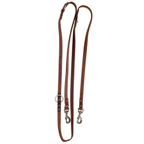 Ādas treniņu pavada, brūna (1,6 × 250 cm) – Spotted! Pro